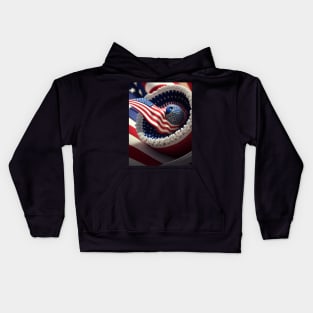 American flag floral arrangement AI,4th of July Kids Hoodie